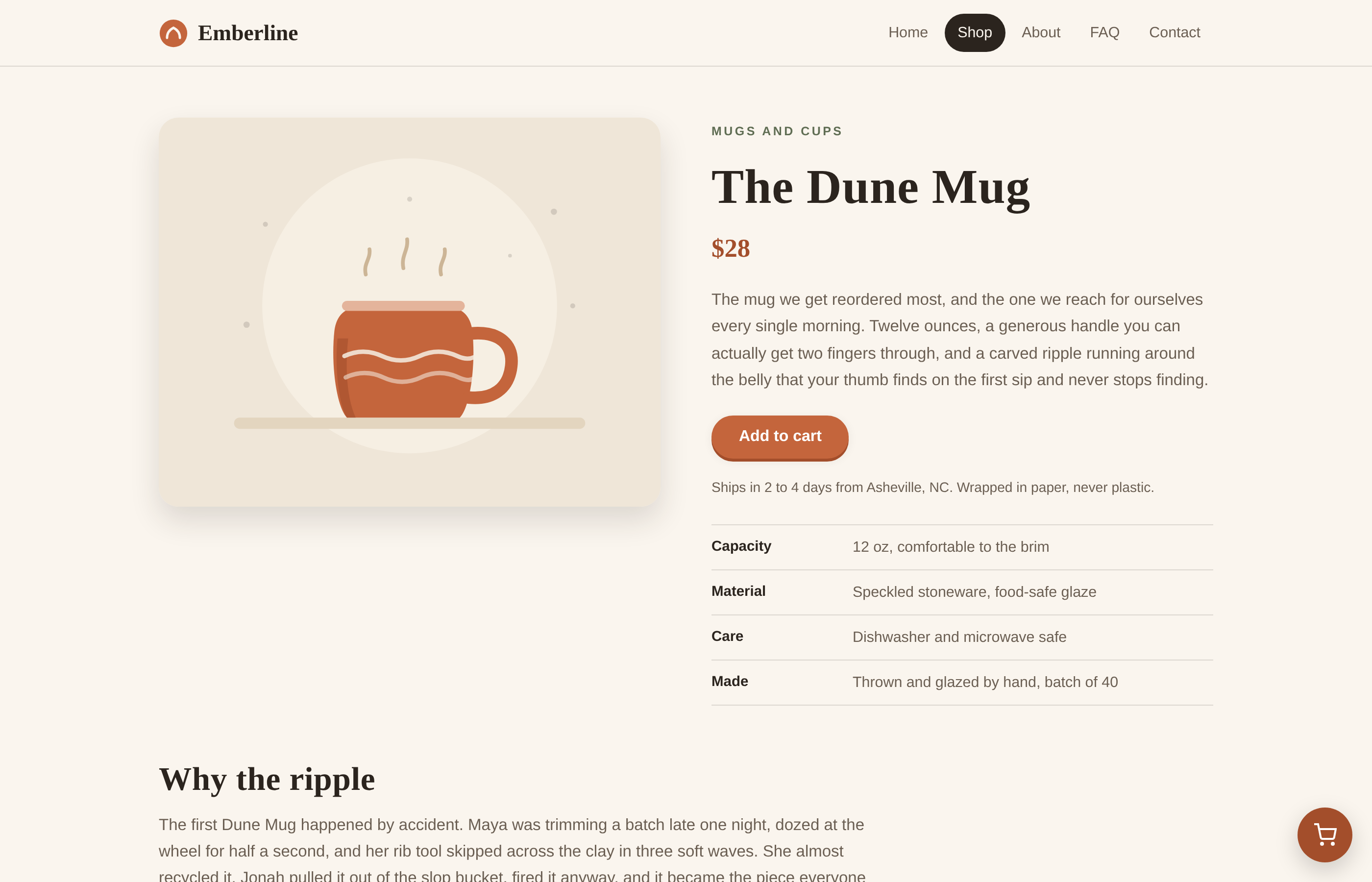 A product page with price, details and add to cart